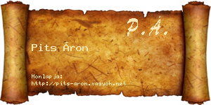 Pits Áron névjegykártya